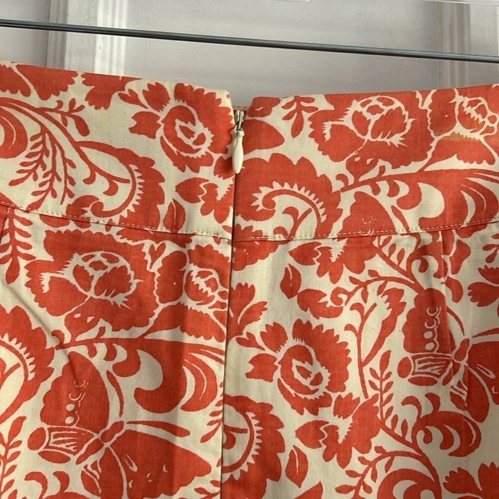 Odille Cotton Twill A-Line Pleated Floral Butterfly Mini Skirt with Pockets - 6 - Picture 3 of 9